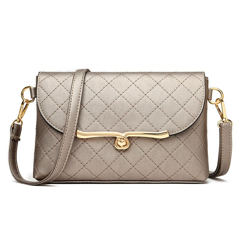 Мини-сумка через плечо для женщин, маленькая сумка через плечо, сумка-слинг из искусственной кожи, модная сумка с ромбом бронзовый