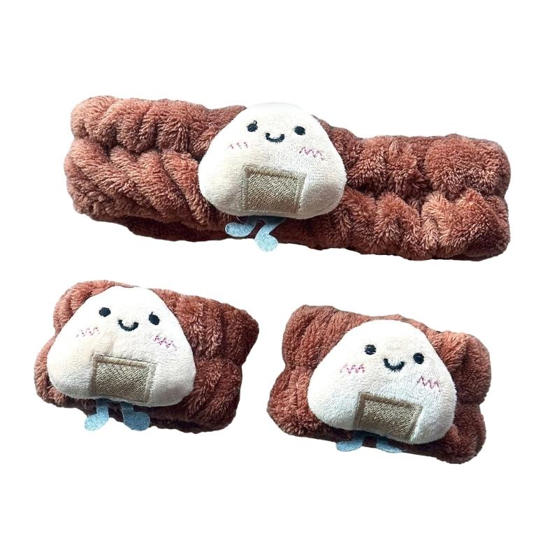 Spa Face Headband Wrist Wash Bands Set Absorbent Makeup Hair Band Face Wash Bracelets Elastic MakeUp Hairband