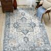 Area Rugs for Living Room, Machine Washable Non Slip Vintage Retro Rugs, Low Pile Lightweigt Chenille Print Indoor Rug for Bedro