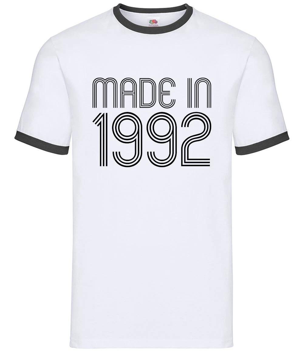 Made In 1992 - Mens Ringer - 1992 32 32nd Birthday Birth Year Age S