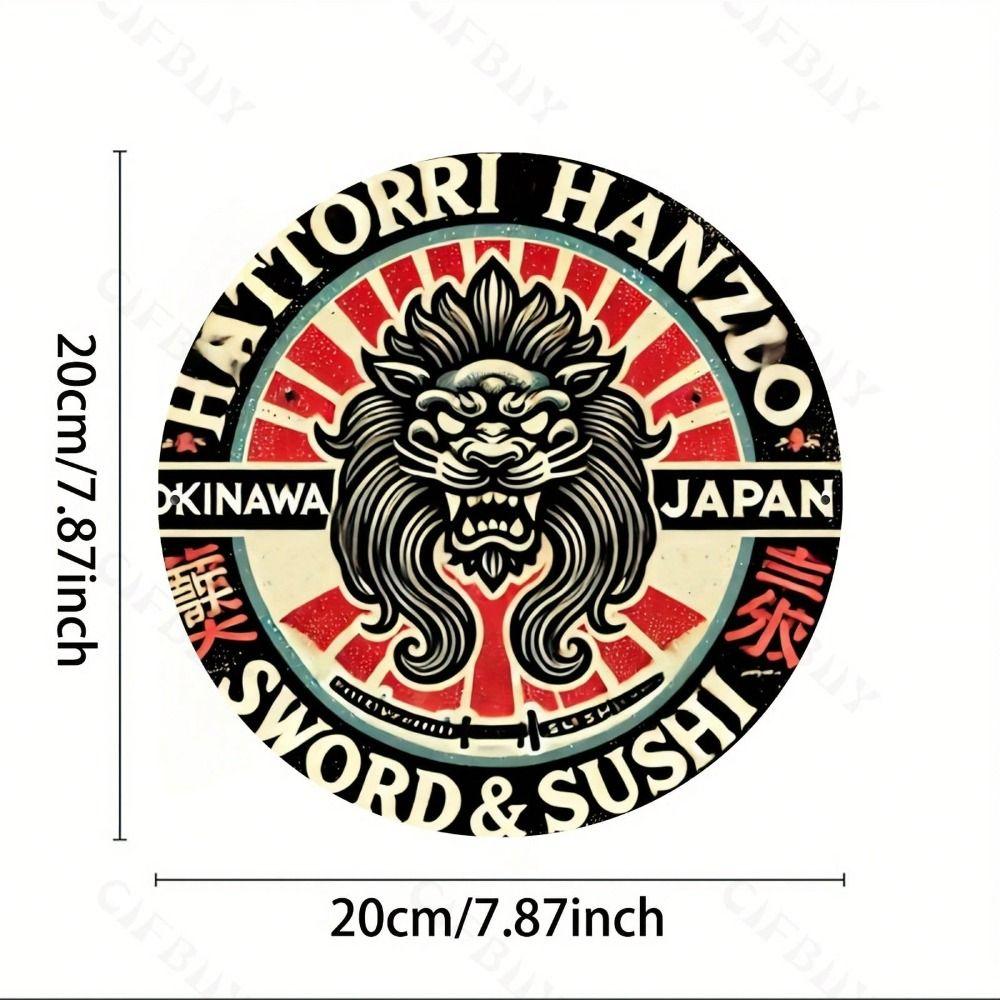 Vintage Metal Tin Sign Folk Art Painting 20x20cm