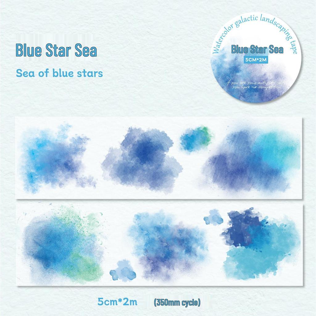 Galaxy Scenery Watercolor Washi Tape - Gradient Journal DIY Sticker