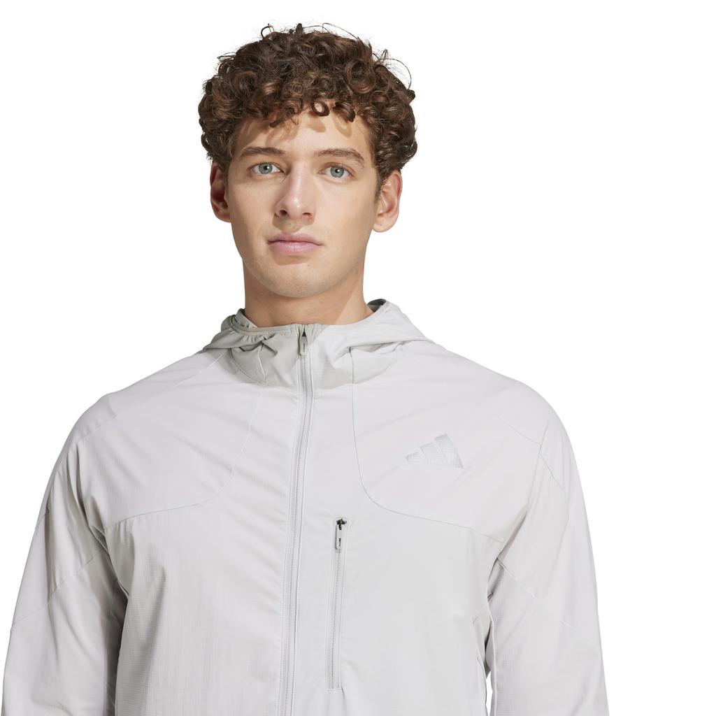 Adidas Adizero Running Jacket, KUK41, Men's Grey Two (JM7900), Size Small