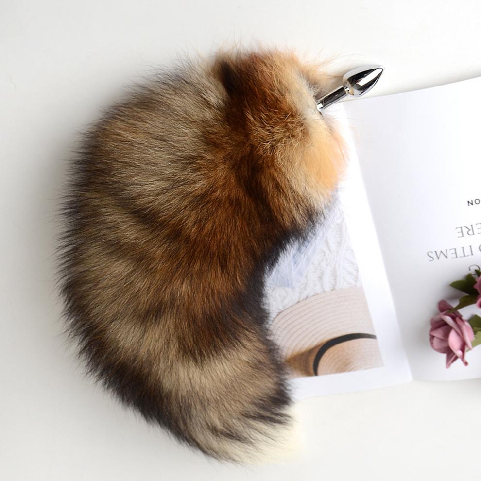 Anal Plug with Real Fox Tail for Woman Separable Cosplay Butt Plug Anal Adult Products Masturbator Man Female Couples Sex