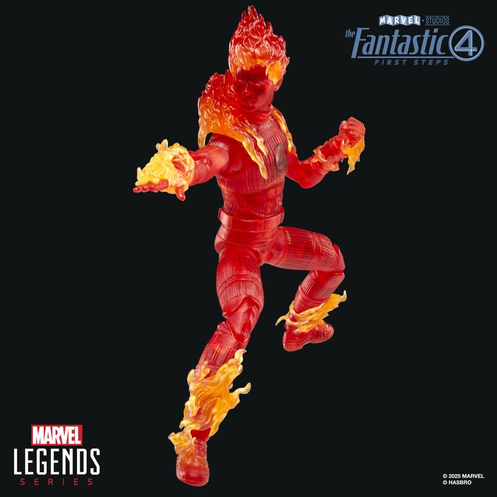 Hasbro Marvel Legends Series Human Torch from "Fantastic Four: The First Step" Johnny Storm 15cm Collectible Action Figure Toy G0803 Authentic