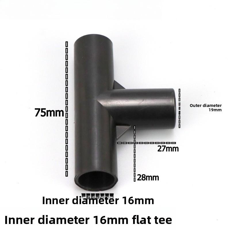 1 ks Černý konektor trubky DIY police Stan Pevný konektor Montážní díly Vnitřní průměr 8/12/16/19 mm ABS plast T-kus Čtyřcestný koleno Rovné spojení