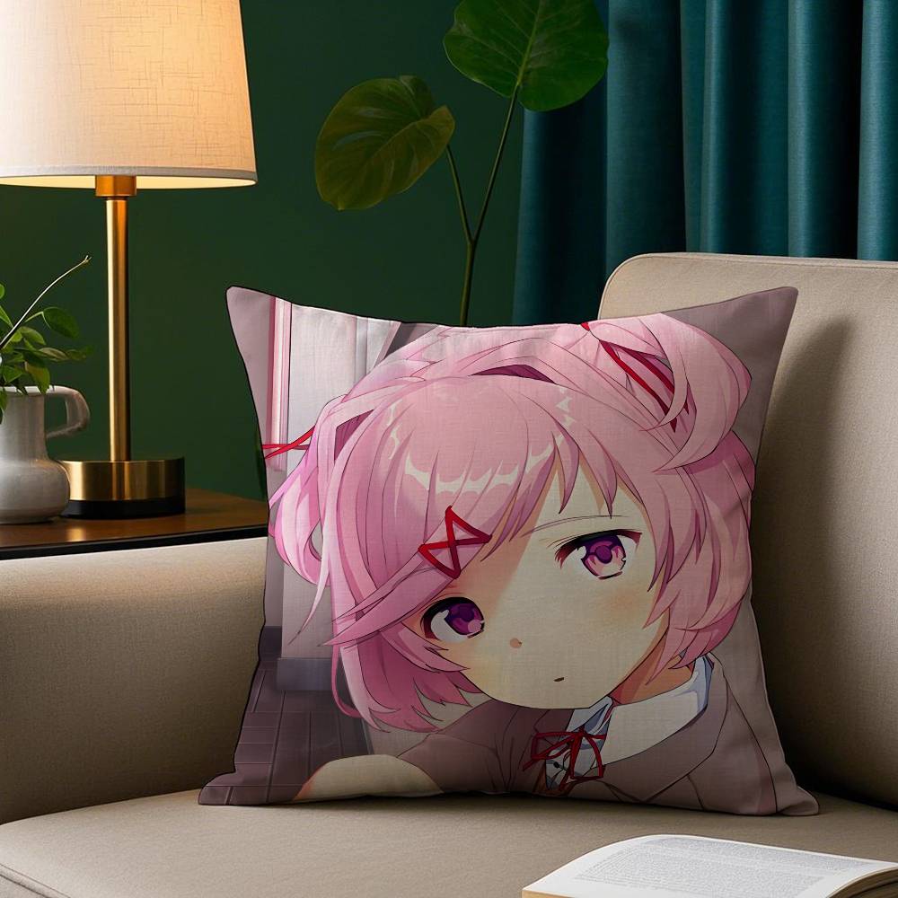D-Doki Doki L-Literature Club Pillow Case Cozy Plush Pillow Cover Double Side Printed – Home Gift for Bedroom Decor