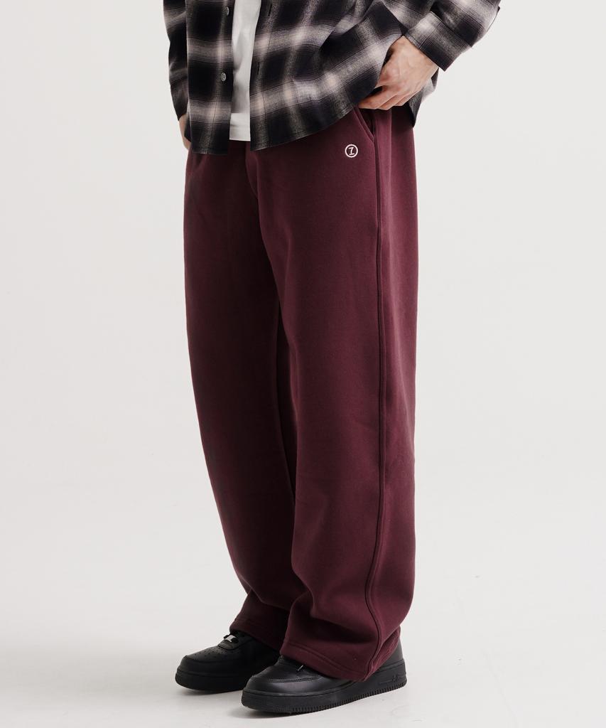 Jemeot Log Wide Brushed Sweatpants Burgundy Kjlp2685
