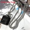 Water Diamond Mini Crossbody Bag With Pearl Chain For Streetwear Fashion