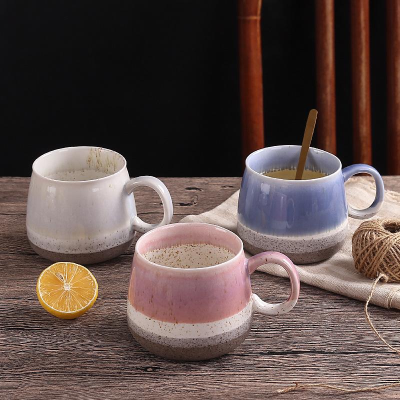 500ML Large Ceramic Coffee Mugs Pottery Tea Cup for Office and Home Hot Cold Drinking Stylish Texture Glaze Mug