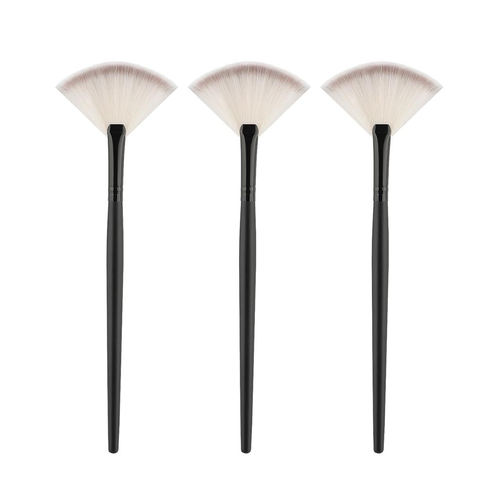Profesionální ručně vyráběné štětce na make-up Měkké kozí chlupy Saibikoho Malý vějířek Štětec na rozjasňovač a oční stíny Rukojeť z ebenového dřeva Štětec na make-up