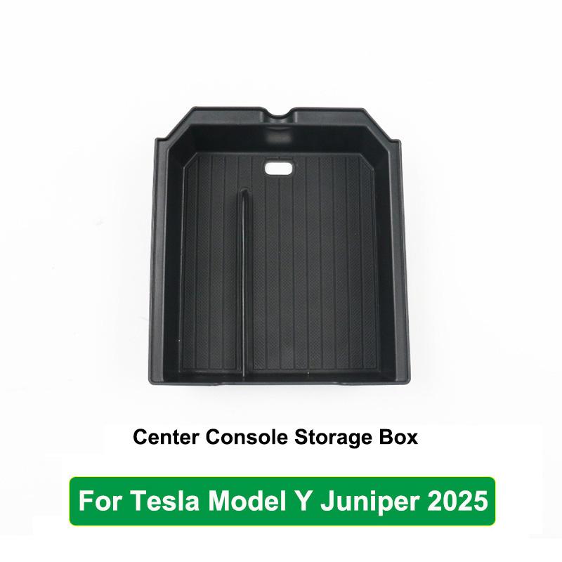 For Tesla New Model Y Juniper 2025 Launch Model 3 Highland Console Storage Box Non-slip Mat Armrest Hidden Organizer Watercup
