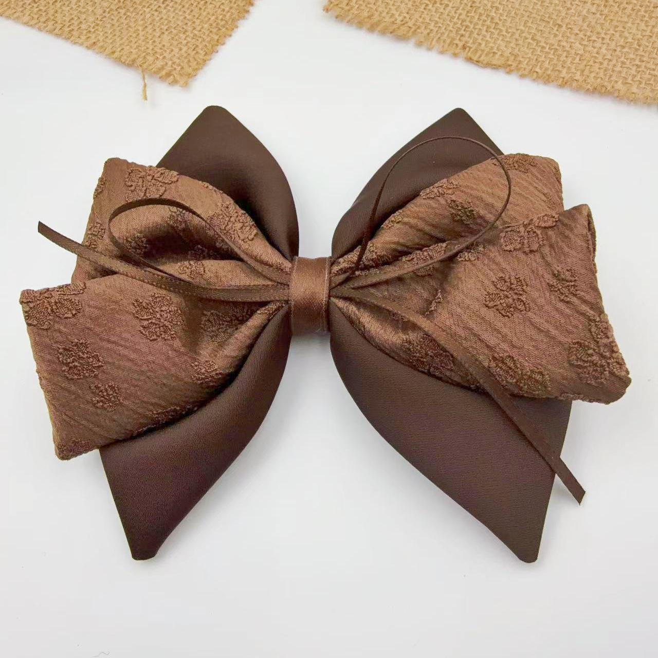 Premium Satin Hairpin: French Retro Bow Clip in Korean Style