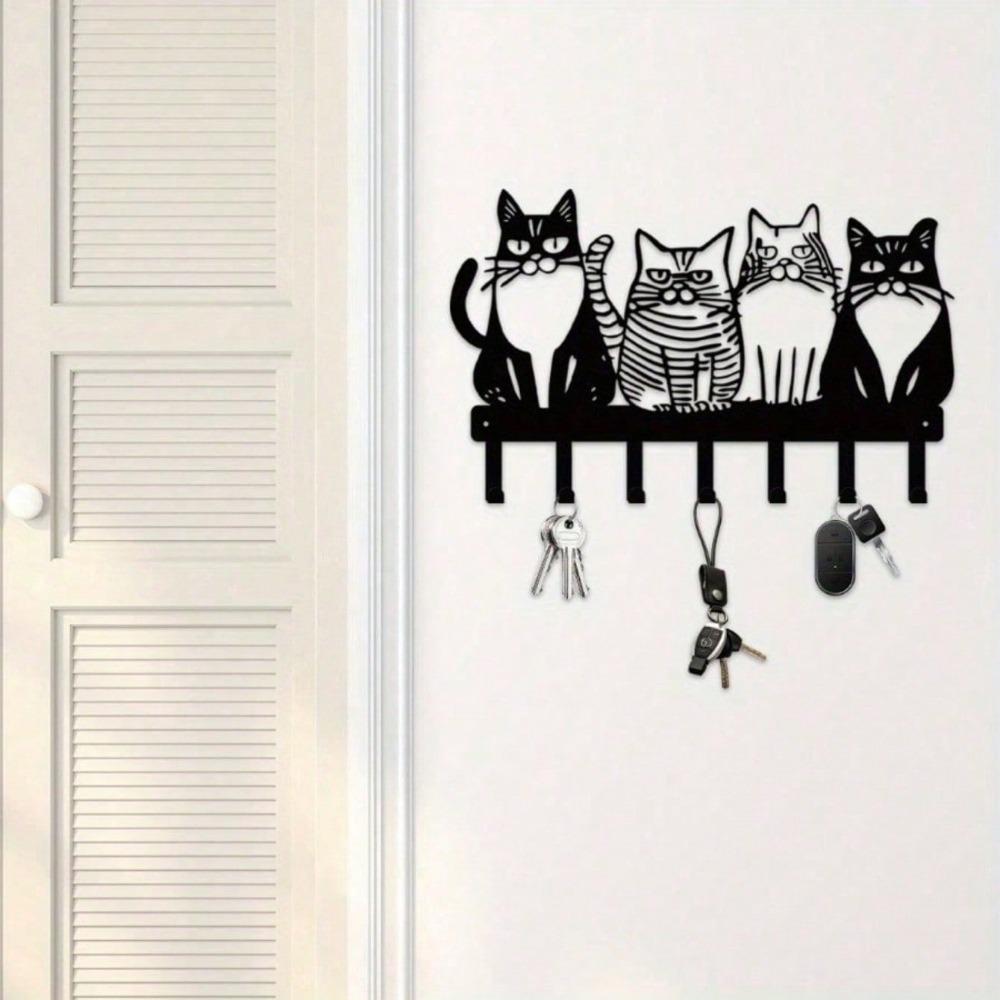 Schattige Katvormige Metalen Wandhaak Duurzaam Keuken Huis Decoratie Handdoek Kledinghanger