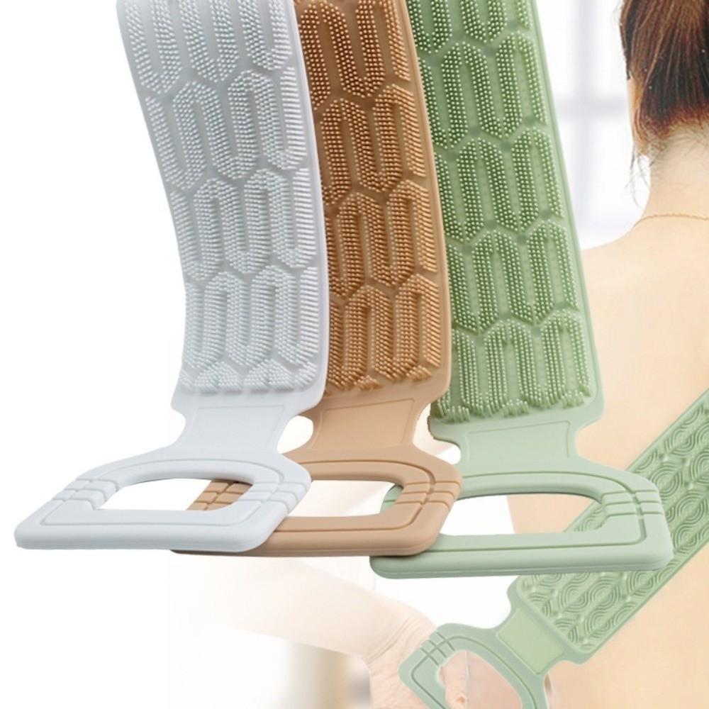 Long Strip Silicone Body Scrubber Double-Sided Back Washing Brush Shower Bathing