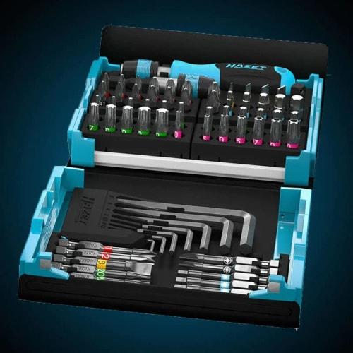HAZET 2200SC-1 Screwdriver Bit Set, 69-Piece Precision Tool Set with Magnetic Smart Case, Phillips and Flathead Screwdrivers, Pozidriv, Torx, Hex Wren