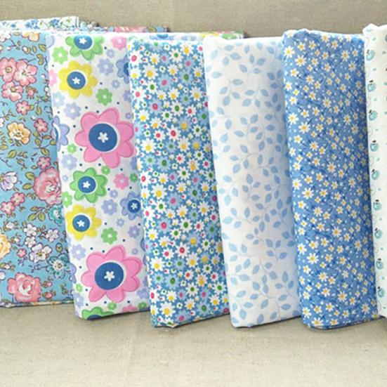 7Stk/Set Patchworkstoff Blume Regenschirm Gedruckt DIY Nähhandwerk Baumwollstoff