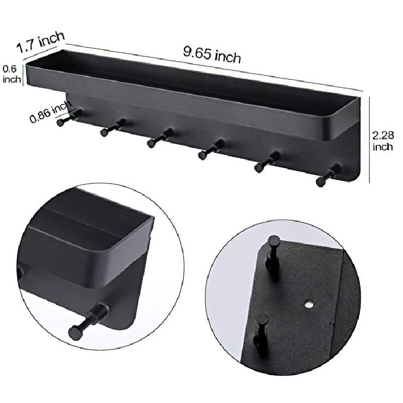 Biały wieszak na klucze do dekoracji ściennej, organizer na półki pocztowe, wieszak na klucze, montaż ścienny z 6 haczykami, stojak do przechowywania w kuchni i łazience