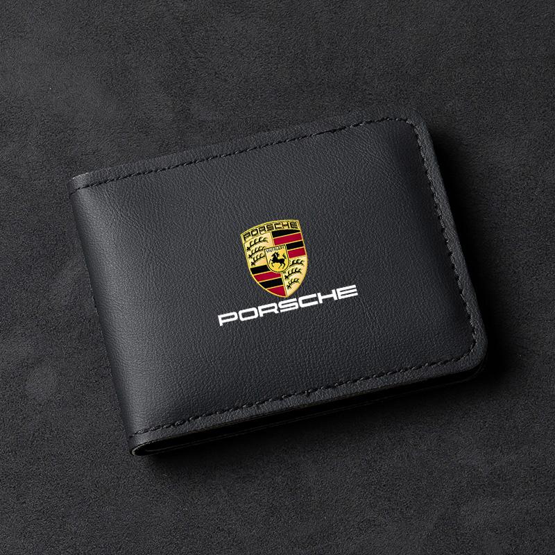 

New Car Driver License Cover Driving Documents Credit Card Holder For Porsche 911 918 928 944 968 Boxster Cayenne Macan Panamera