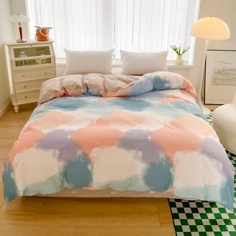 1Pc Cartoon White Cat Pattern Duvet Cover 100% Cotton Comfortable Skin-friendly Comforter Cover for Kids Girls Bedroom Decor