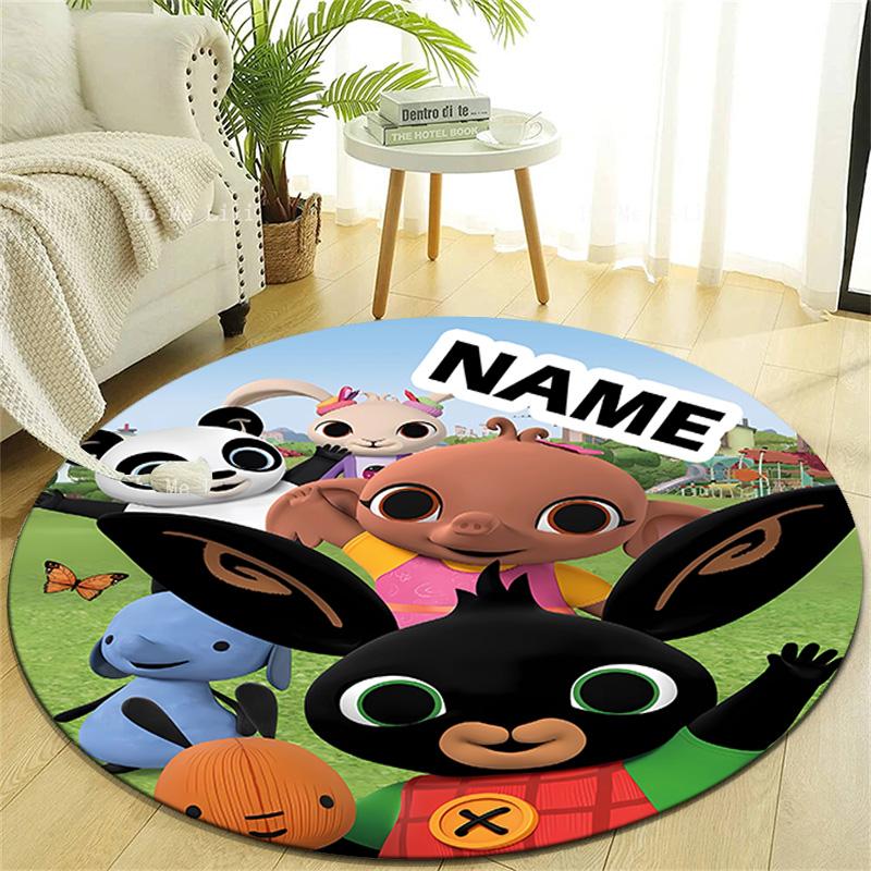 Personalized B-Bing Bunny Round Chair Office Rug - Perfect for Mat, Office Chair & More - Ideal Gift for Birthdays and Holidays