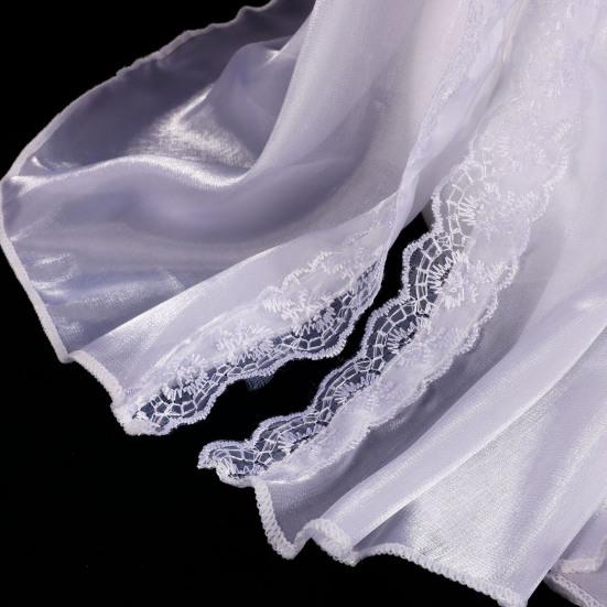 Kapuzen-Kopftuch mit Spitzenrändern Weiches Organza-Material Elastische Nackenpassform Sonnenschutz Winddichtes Schal-Tuch