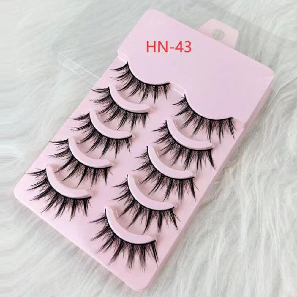 False Eyelashes Naturally Curl Up the Whole Black Stem Multi-layer Three-dimensional Orange Tray, One Piece of 7 Pairs of Eyelashes