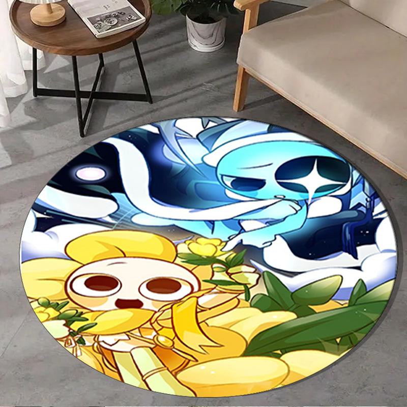 1PC Colorful Cartoon Dandy Round Rug, Non-slip Chair Mat, Home Decor, Circle Carpet Perfect for Office, Bedroom, Living Room,Christmas gift