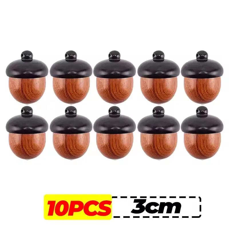 1/20x Mini Wood Acorn Pendant Box Portable Rescue Pill Case Tablets Organizer Multi-purpose Storage Container DIY Acorn Pendant