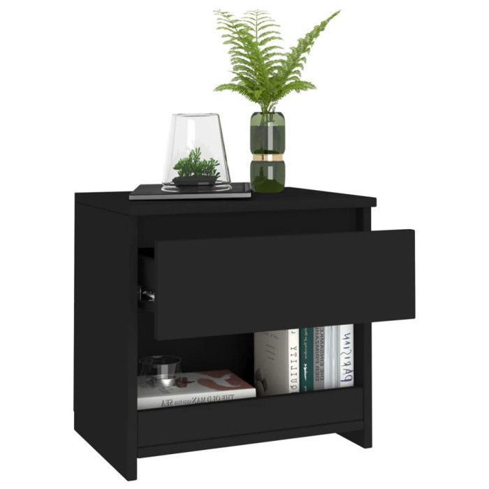 VidaXL Bedside Table Black 40x30x39 Cm Chipboard 803445