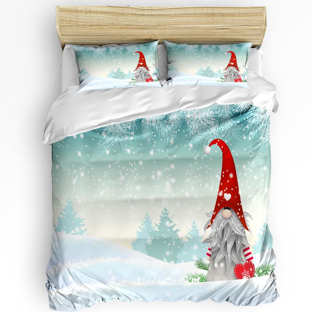 Christmas City Happy New Year Duvet Cover Bed Bedding Set Home Textile Quilt Cover Pillowcases Bedroom Bedding Set No Sheet