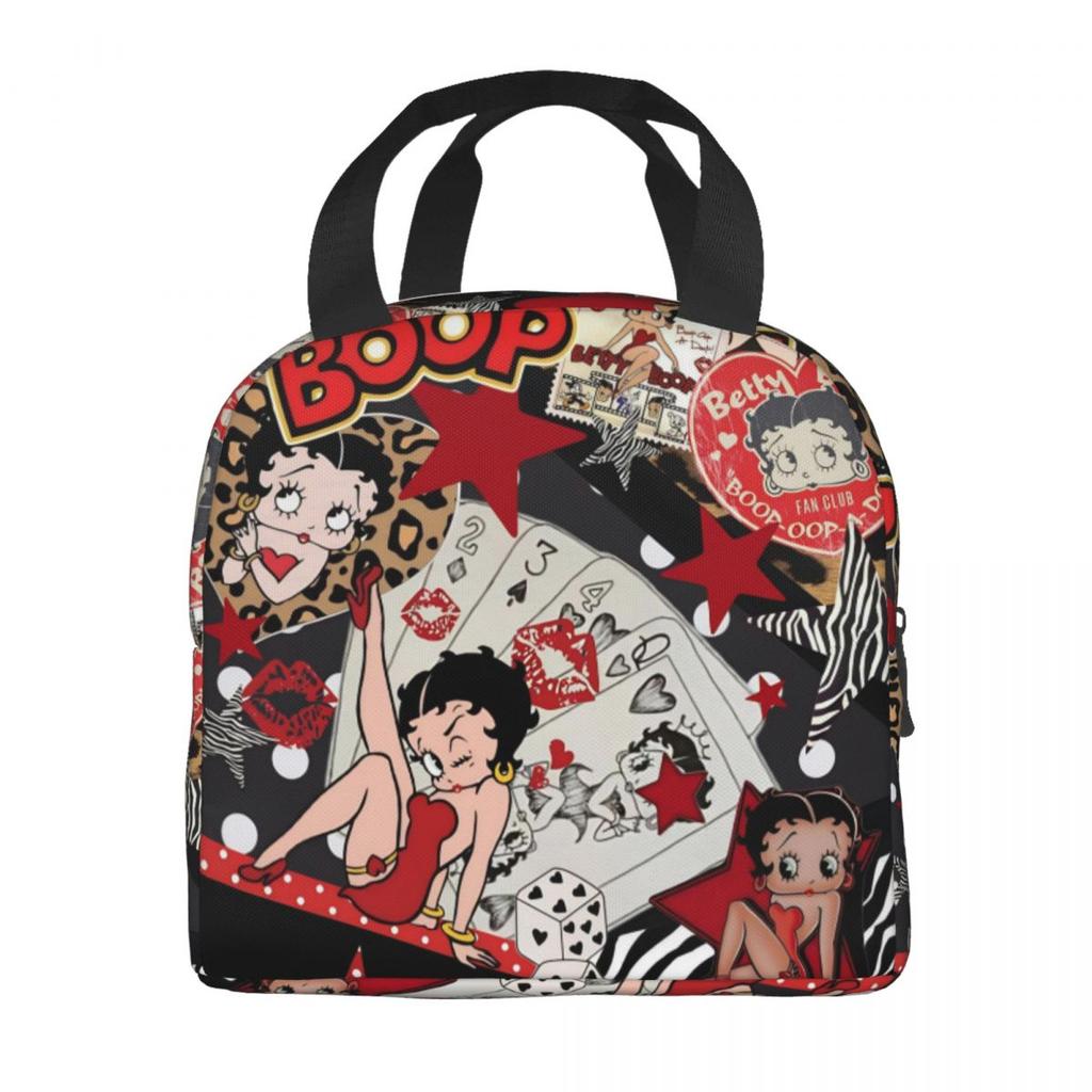 B-Bettys Boops Insulated Lunch Bag Food Container Portable Cooler Thermal Lunch Boxes For School Office