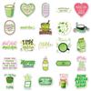 50 Matcha Girl Aesthetic Stickers: Inspirational & Waterproof Green Decoration for Journals