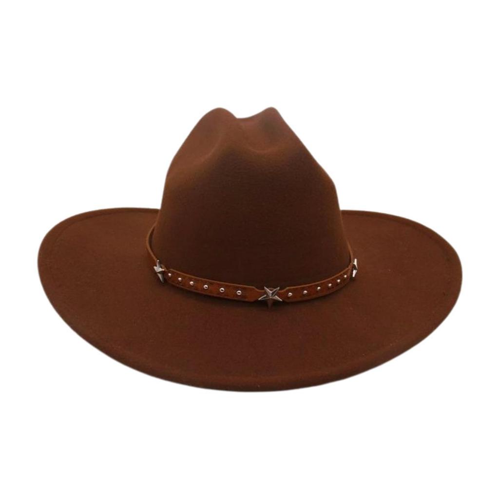 Jazz Hat Lady Fried Street Concave Shape Internet Celebrity Top Hat New British Style Wide Brim Woolen Fashion Simple Cowboy Hat