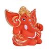 CRAFTAM Orange Ganesha Idol for Car Dashboard , Ganpati Bappa Murti Mini Statue, for Home Car Decor (7×4×5.5 Cm)