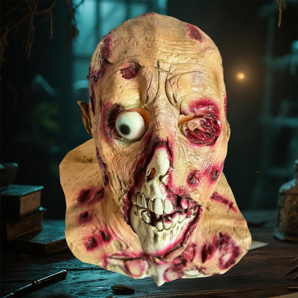 Creepy Skull Mask Scary Lightweight Halloween Costume Headpiece for Haunted House Party and Masquerade Ball
