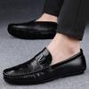 Fashion Italian Non Slip Soft Soled Flat Casual Shoes Commuting Wear-resistant Men's Driving Shoes Business Men's Leather Casual Shoes