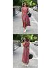 2026 European & American Women's Summer V-neck Floral Lace-up Dress
