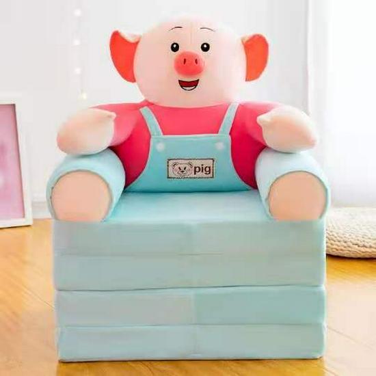 Cartoon Children's Multi-Layer Folding Plush Sofa Bed 