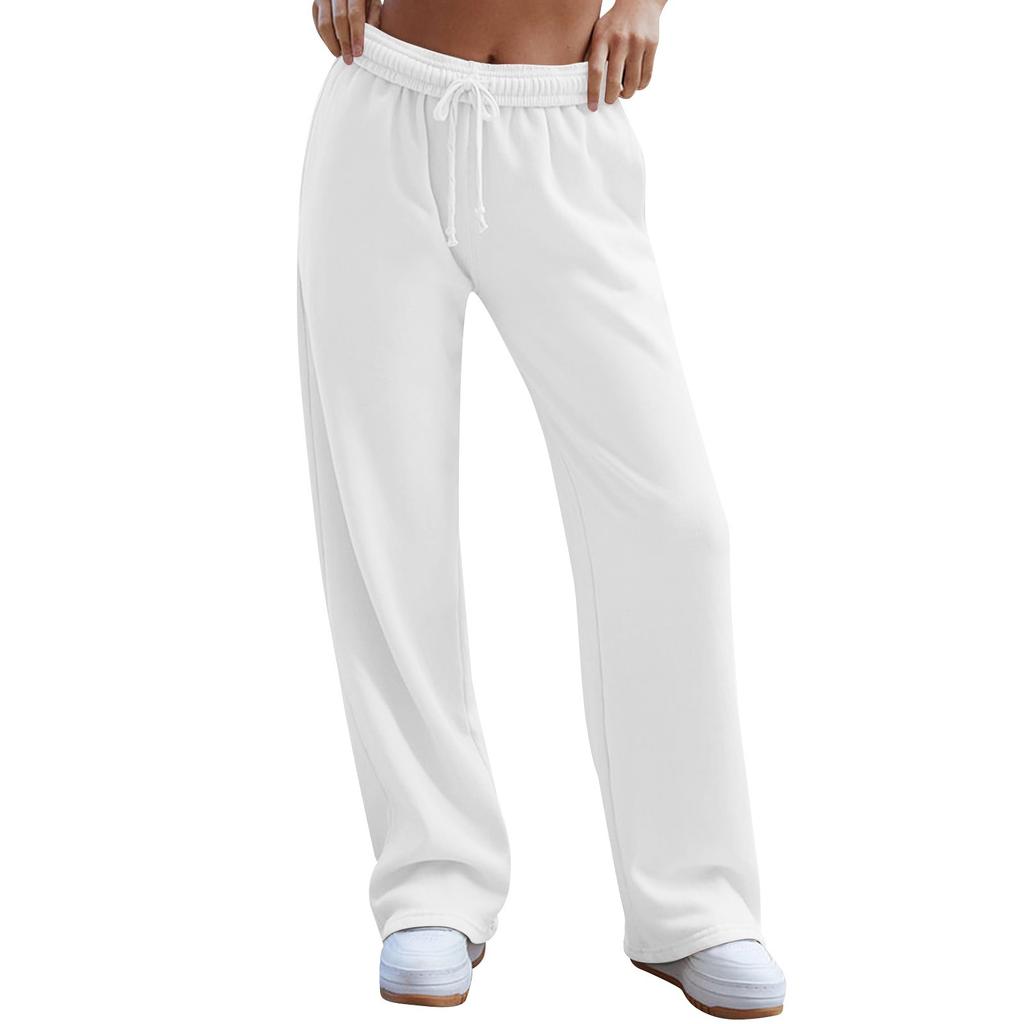 Pantalon de survêtement à jambes larges pour femmes, pantalon de survêtement ample à cordon de serrage à la mode