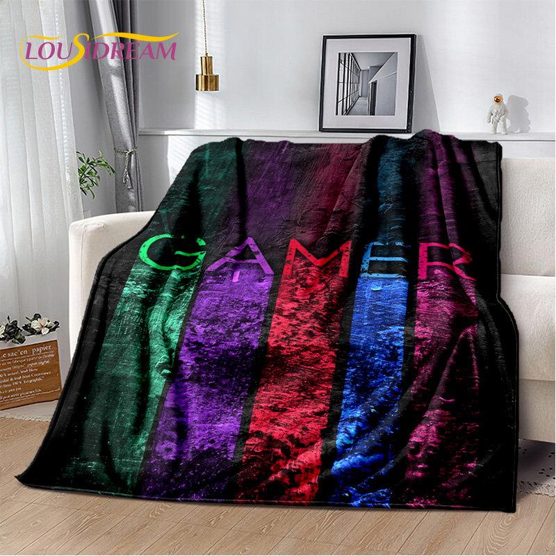 

Мягкое плюшевое одеяло с мультяшным геймером, геймпад, фланелевое одеяло, покрывало для гостиной, спальни, кровати, дивана, пикника 30x40in