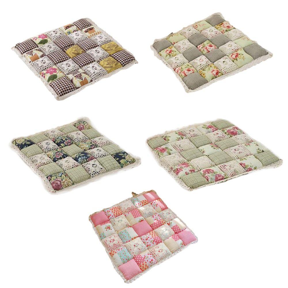 Square Cotton Chair Pad Thicker Seat Cushion Soft Flower Style Chair Cushion  Home