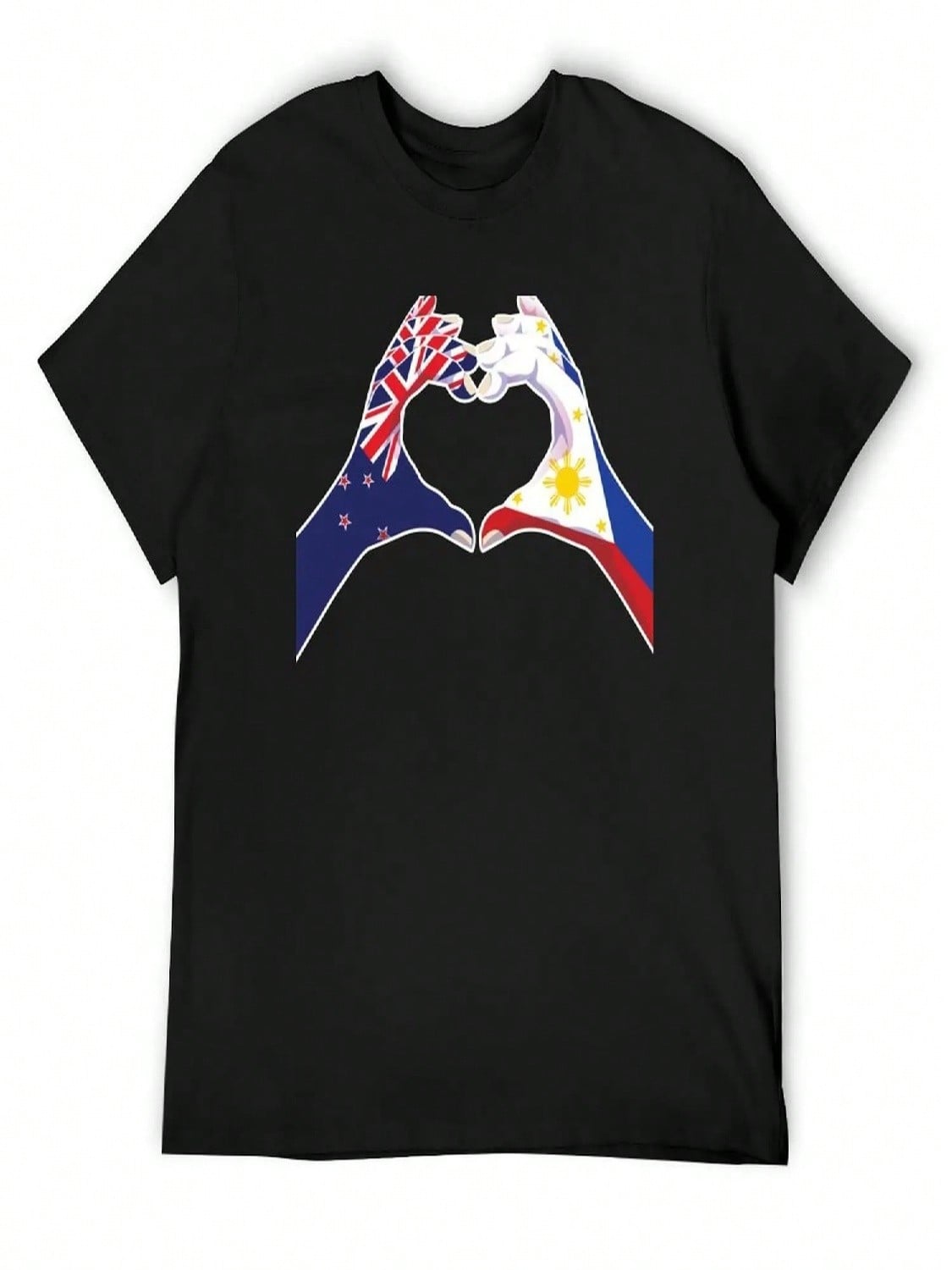 Filipino Philippines New Zealand Love Heart Peace T-Shirt Korean Fashion Summer Clothes Mens Funny T Shirts S разноцветный