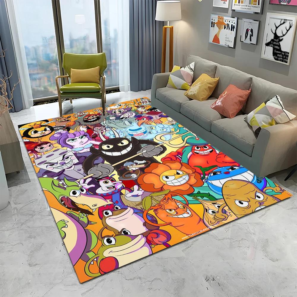 

3D Game Cuphead and Mugman Gamer HD Carpet Rug for Home Living Room Bedroom Sofa Doormat Decor,kids Area Rug Non-slip Floor Mat 40x60cm