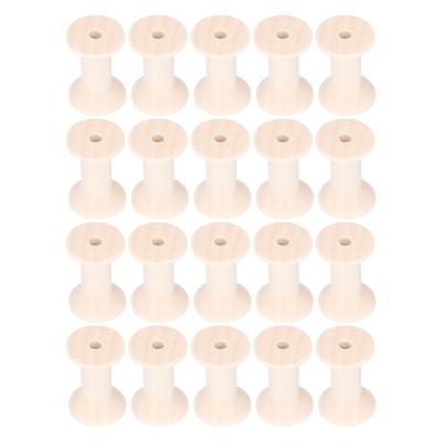 20pcs Wooden Spools Environmentally Friendly Sturdy Structure DIY Making Reliable Durable Sewing
