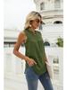 European & American Women's Fashion: Spring/Summer Solid Color V-Neck Sleeveless Shirt with Lace Trim