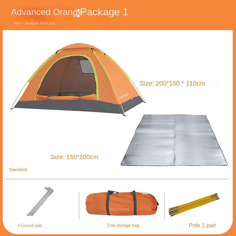 Utendørstelt 2-3-4 personer enkelt dobbelt tykt regntett håndtilpasset utendørs camping Ultra-lett myggsikker
