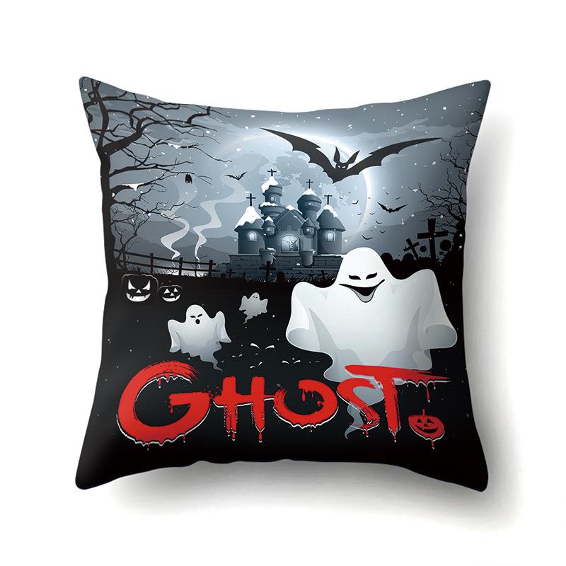 Halloween Polyester Pillow Case Car Waist Pillow Pumpkin Sofa Cushion Cover Office Living Room Pillow Case