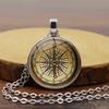A Steampunk Compass Time Gem Necklace Personalized Men's Necklace High Quality Fashion Medal Pendant Sweater Chain Jewelry