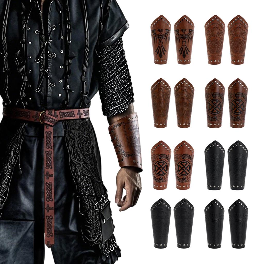 Renaissance Wikinger Kostüm Zubehör, Mittelalterliche Piraten Leder Armschienen Gürtel Halloween Renaissance Cosplay Kostüme